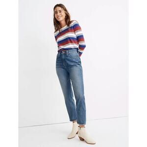 Madewell The Momjean in Downey Wash 26 Mom Jean High Rise AG375 Capsule Wardrobe